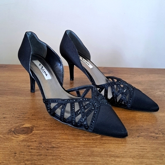 Nina Black Heels with Embellished Straps - Picture 12 of 12